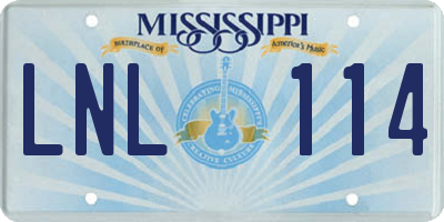 MS license plate LNL114
