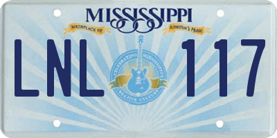 MS license plate LNL117