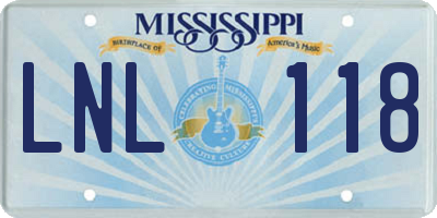 MS license plate LNL118