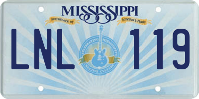 MS license plate LNL119