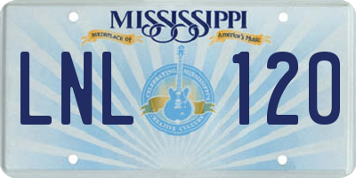 MS license plate LNL120