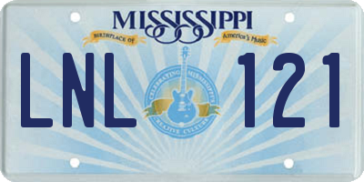 MS license plate LNL121