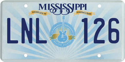 MS license plate LNL126