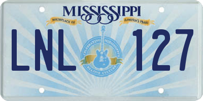 MS license plate LNL127