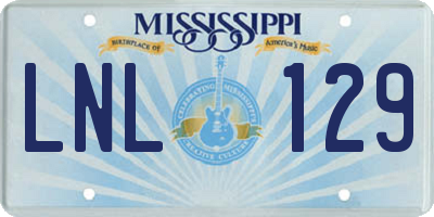 MS license plate LNL129