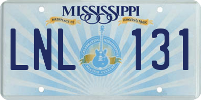 MS license plate LNL131