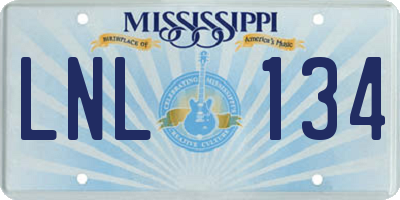 MS license plate LNL134