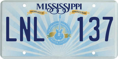 MS license plate LNL137