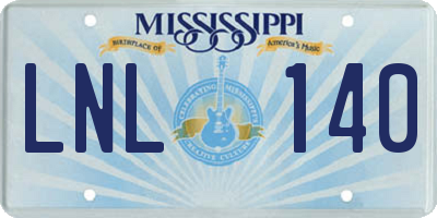 MS license plate LNL140