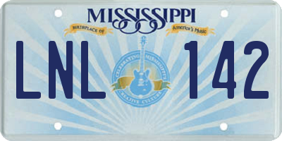 MS license plate LNL142