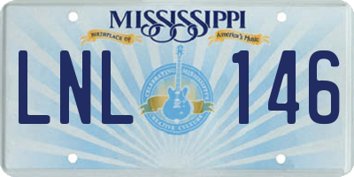 MS license plate LNL146