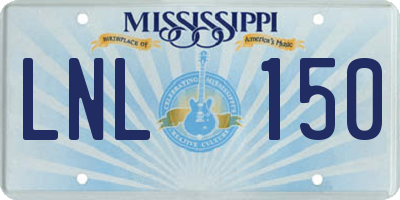 MS license plate LNL150