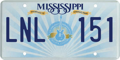 MS license plate LNL151