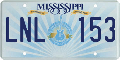 MS license plate LNL153