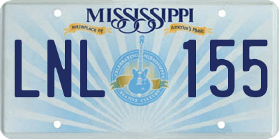 MS license plate LNL155