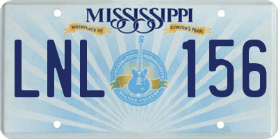MS license plate LNL156