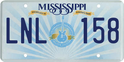 MS license plate LNL158