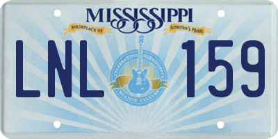 MS license plate LNL159