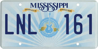 MS license plate LNL161