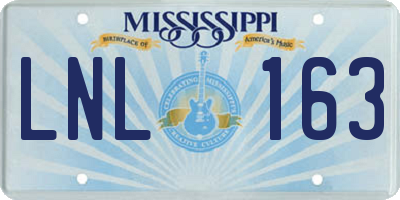 MS license plate LNL163