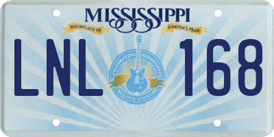MS license plate LNL168