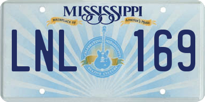 MS license plate LNL169
