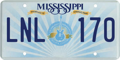 MS license plate LNL170