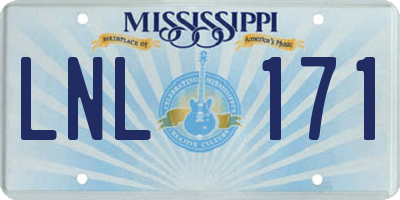 MS license plate LNL171