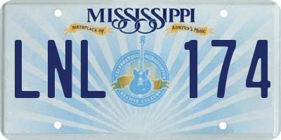 MS license plate LNL174
