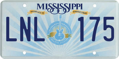 MS license plate LNL175