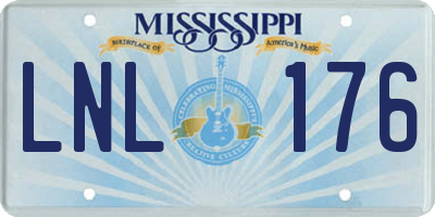 MS license plate LNL176