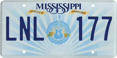 MS license plate LNL177