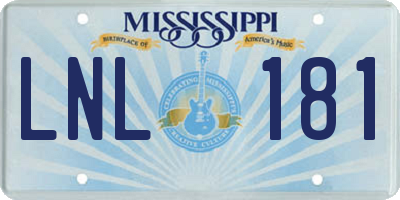 MS license plate LNL181