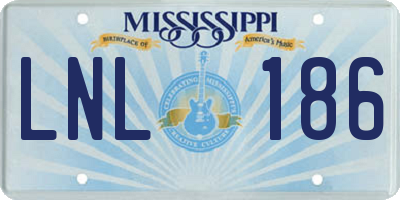 MS license plate LNL186