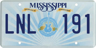 MS license plate LNL191