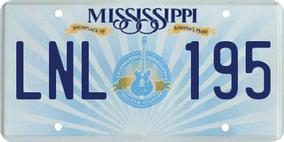 MS license plate LNL195