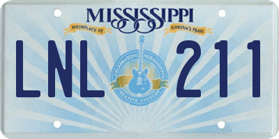 MS license plate LNL211