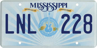 MS license plate LNL228