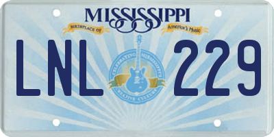 MS license plate LNL229