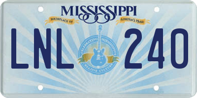 MS license plate LNL240