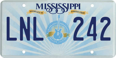 MS license plate LNL242
