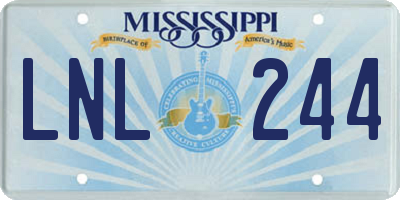 MS license plate LNL244