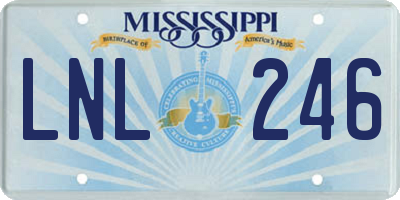MS license plate LNL246