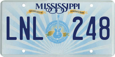 MS license plate LNL248
