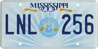 MS license plate LNL256