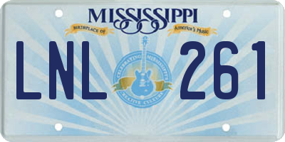 MS license plate LNL261