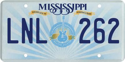 MS license plate LNL262