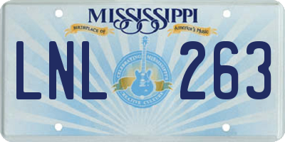 MS license plate LNL263