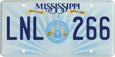 MS license plate LNL266
