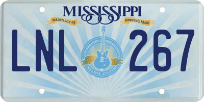 MS license plate LNL267